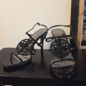 Calvin Klein 8M strap heel sandals black